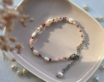 Perlenarmband mit Süßwasserperlen / Süßwasserperlen Armband / Geschenkidee