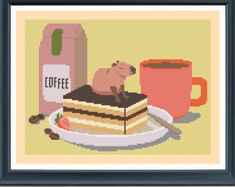 Capybara on an Opera - Cross Stitch Pattern (PDF Download)