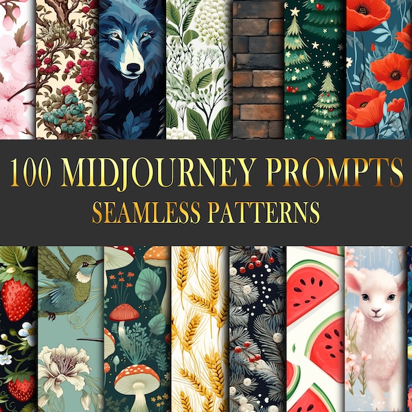 Midjourney Prompts Seamless Patterns, Prompts Texture, Christmas Midjourney Prompts, AI Art Prompts, Wallpaper Midjourney Prompts