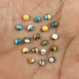 Spiny Oyster Copper Turquoise, Mohave Copper Turquoise, Natural Mohave Copper Turquoise, Mojave Turquoise, Calibrated Size,6x6mm,Round Shape