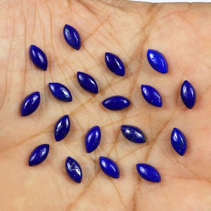 Natural Lapis Lazuli, Blue Lapis Cabochon, Marquise Lapis Lazuli, 4x8mm, Lapis Crystals, Calibrated Size, Jewelry Making Loose Gemstone