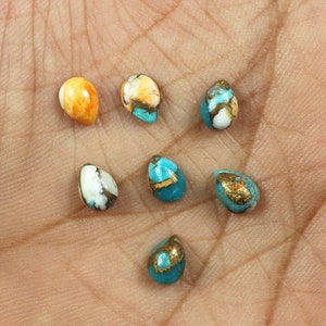 Oyster Copper Turquoise, Mohave Copper Turquoise, Natural Spiny Copper Turquoise, Mojave Copper Turquoise,5x7mm,Calibrated Size, Pear Shape