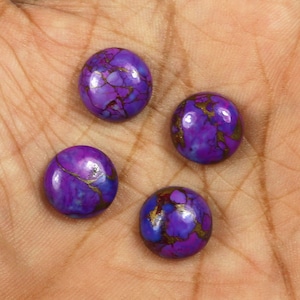 Natural Purple Copper Turquoise, Mohave Copper Turquoise, Round Turquoise, Mojave Turquoise Cab, 11x11mm Calibrated Size, Loose Gemstone