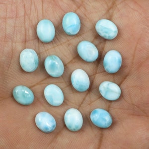 Schöner natürlicher Larimar Cabochon, Dominikanischer Larimar Stein, lose Larimar Cabs, 5 x 7 mm, ovaler Edelstein, Schmuckherstellung Edelstein