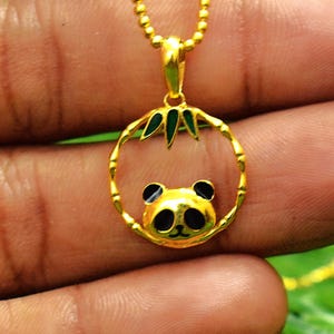 Panda Halskette Panda Charme Halskette Geschenk für sie Panda Tier Schmuck Panda zierliche Halskette Panda Schmuck Panda Anhänger Bier Charme