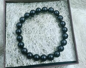Black Tourmaline Bracelet: 8mm Gemstone Bead Armband