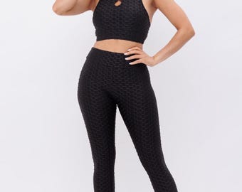 Leggings-Set mit hohem Bund und Struktur