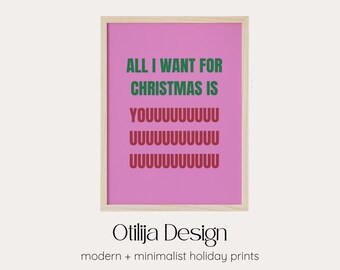 ALL | Christmas Wall Art, Christmas Prints, Christmas Printables, Digital Prints, Modern Art Prints, Winter Printables,Christmas Word Art