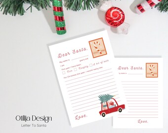 Letter To Santa, Printable Letter from Santa, Santa Clause, Christmas Letter, Personalized Letter,  Kids Christmas Letter, Instant Download