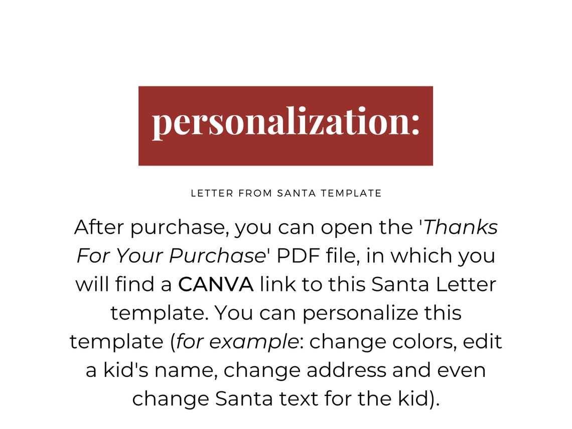 Letter From Santa Santa Letter Template Santa Mail Personalized 
