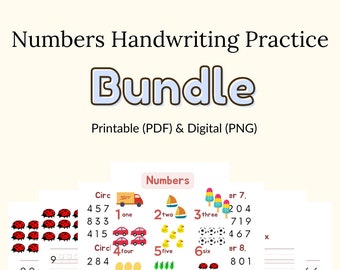 Number 0-9 Tracing Printable Workbook, Preschool, Kindergarten, Homeschool, Learning Activity Practice, Trace, Handwriting Practice Sheets