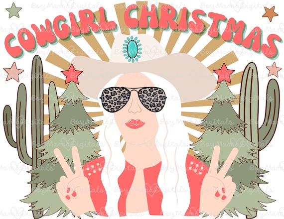 Cowgirl Christmas PNG, Christmas png , Christmas Sublimation