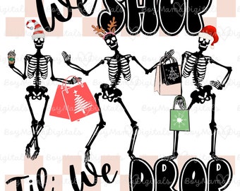 Black Friday Skeletons PNG, Black Friday Christmas png, Black Friday PNG, Christmas Sublimation