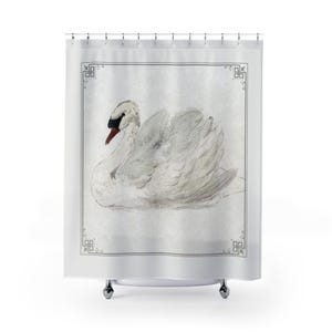 Swan, Swan Shower Curtain, Swan Lover, Shower Curtains