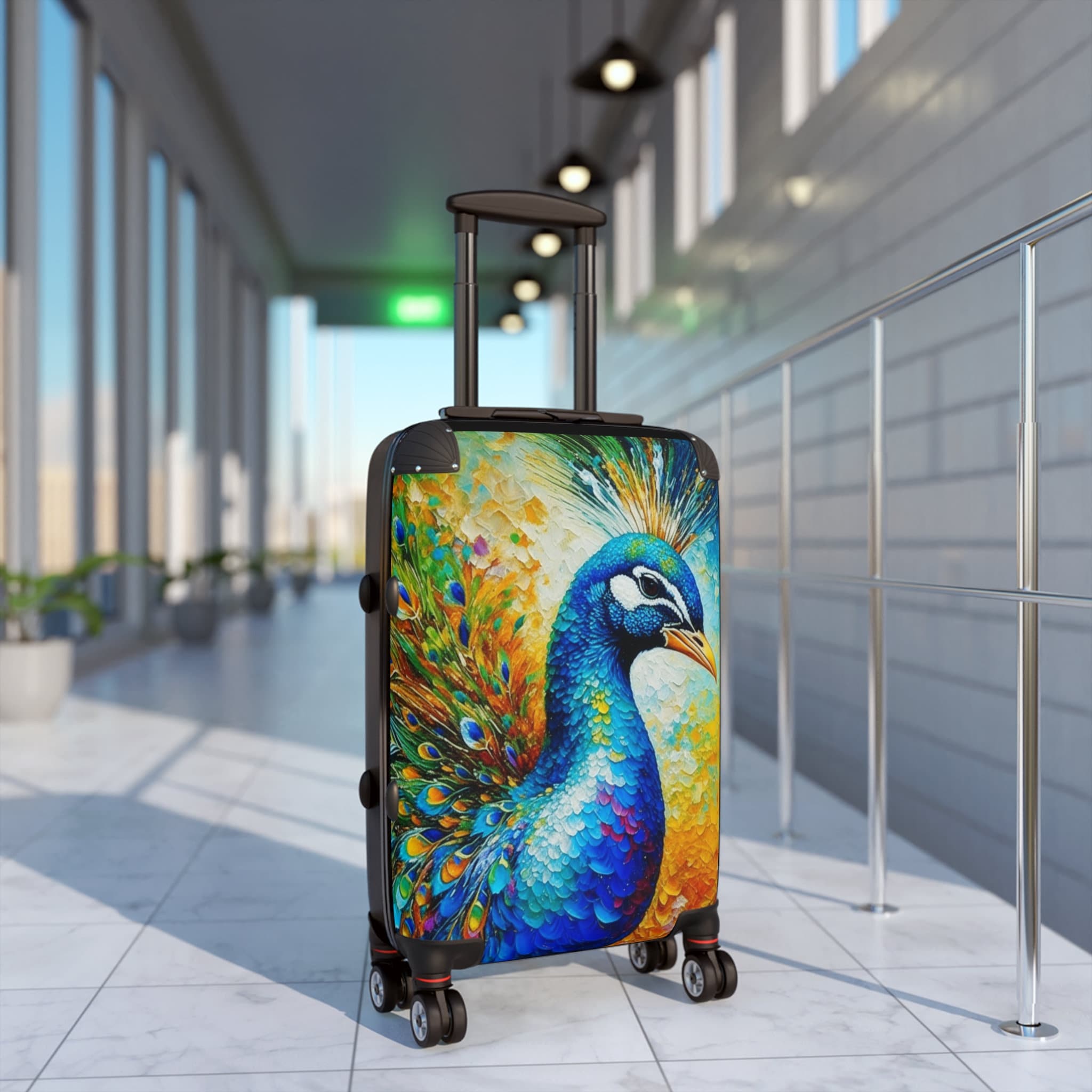 Colorful Peacock Vacation Suitcase