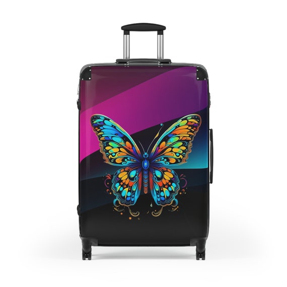 Butterfly Purple Black Butterfly Suitcase Cruise Vacation