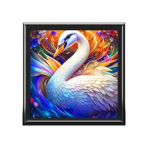 Swan, Swan and Swirls, Friend Gift, Keepsake, Accessories, Jewelry, Home Decor, Gift, Jewelry Box