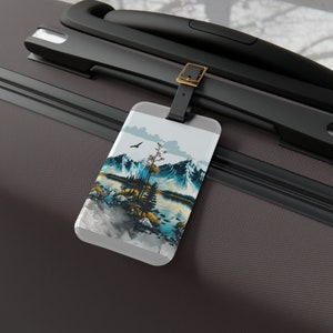 Urlaub in den Bergen, passender Kofferanhänger, Reiseanhänger, Kofferanhänger, Freundgeschenk, Hochzeitsgeschenk, Gepäckanhänger