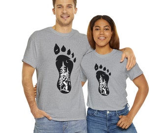 Bigfoot, Sasquatch, Yeti, maglietta da montagna, amante del Bigfoot, regalo per amico, maglietta Bigfoot, maglietta, maglietta del migliore amico, maglietta unisex in cotone pesante