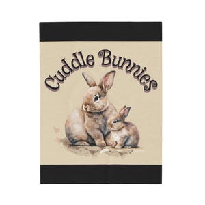 Rabbits, Rabbit Lover, Cuddle Bunnies Velveteen Blanket, Rabbit Blanket, Velveteen Plush Blanket