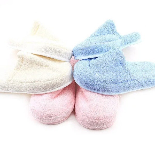 Turkish Terry Slippers, White, Blue, Pink and Cream, Women Gift, Pregnant Gift, Soft Slipper, Cotton Sliper