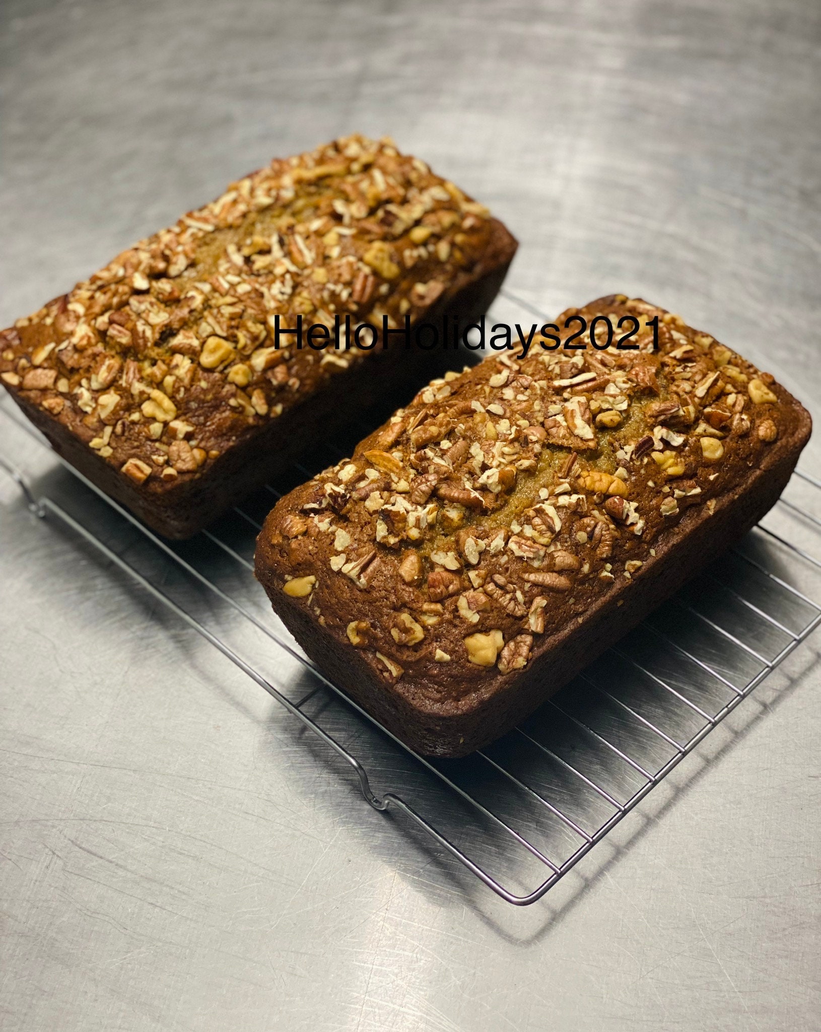 Banana Nut Bread Sold by the Loaf contains Cinnamon Option for Add Ins