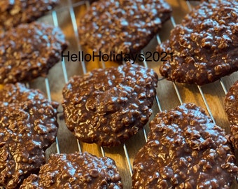 1 Dozen Chocolate Peanut Butter No Bake Cookies! HEAT SENSITIVE! Please read messages for delivery updates!