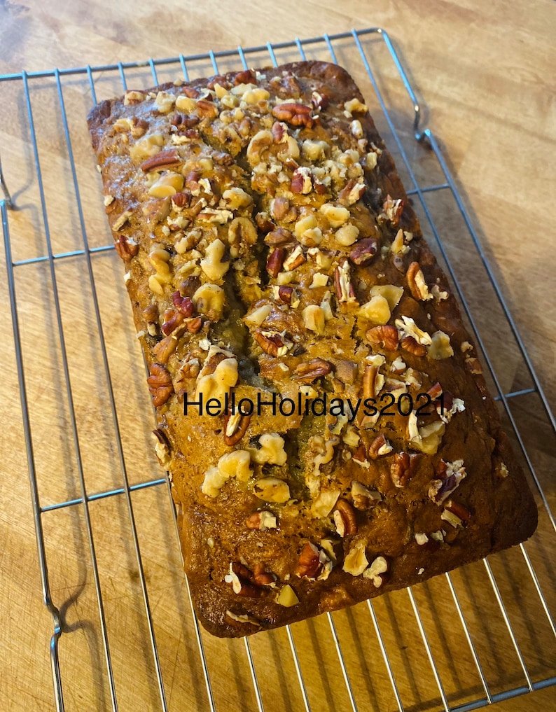 Banana Nut Bread Sold by the Loaf contains Cinnamon Option for Add Ins