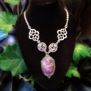 Handmade Antique Silver Amethyst 'Anariel' Fantasy Elven Necklace