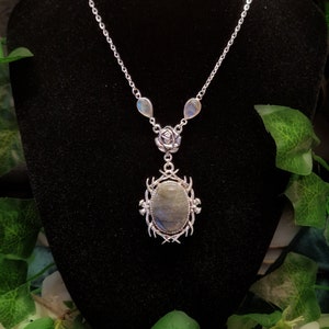 Handmade Antique Silver Labradorite 'Thenidiel' Fantasy Elven Necklace