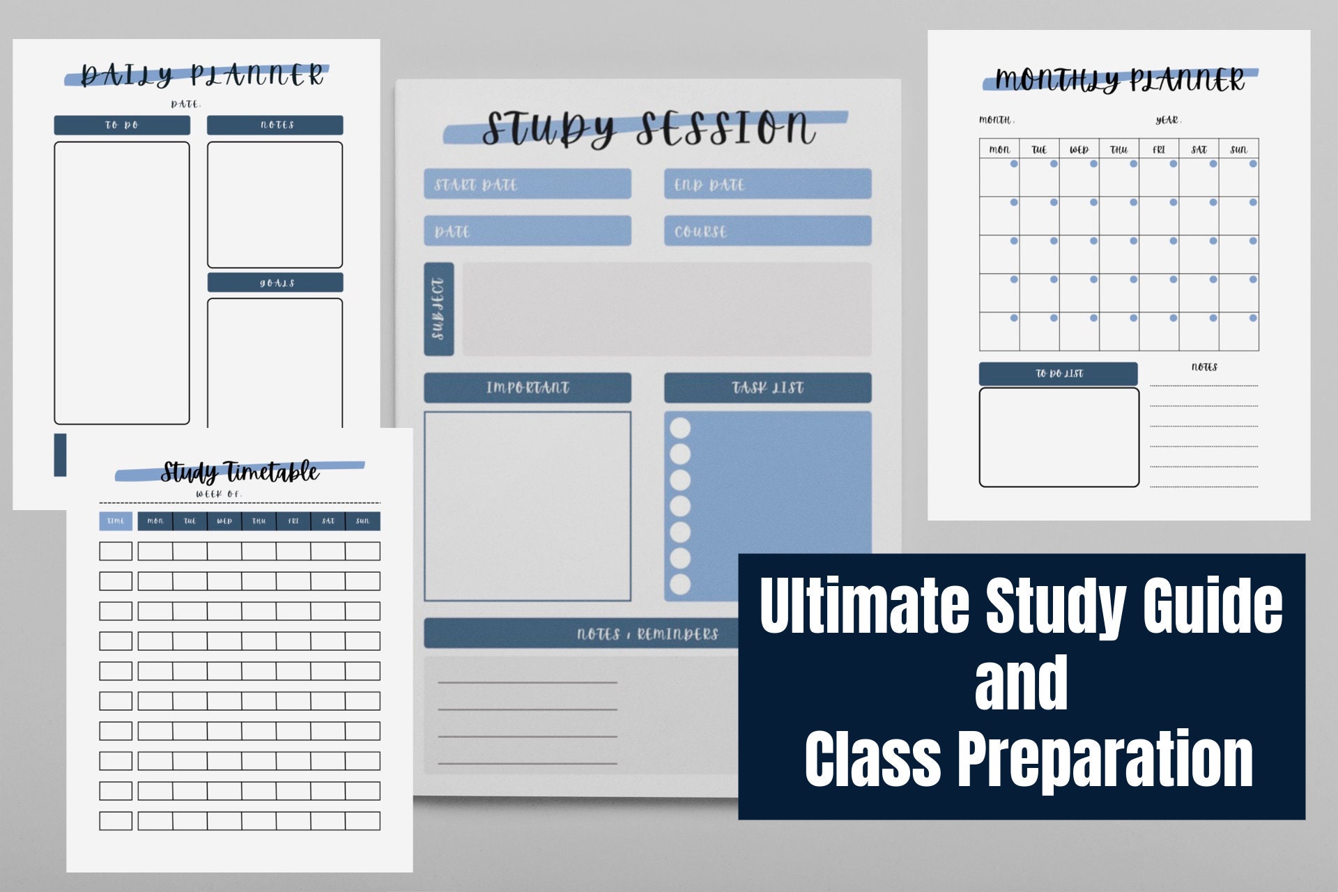 Instant Study Guide Printable Study Guide College Organizer College Planner Project Planner Exam ...