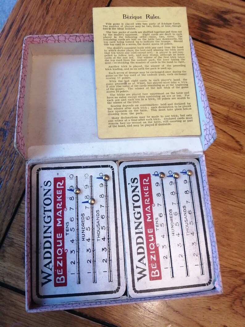 Waddingtons Pink Vintage Bezique Card Game - Etsy