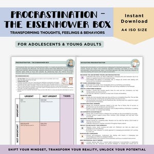Therapy Worksheet Working on Procrastination for teens and young adults, Social worker, Therapist tools and exercises, Mental health