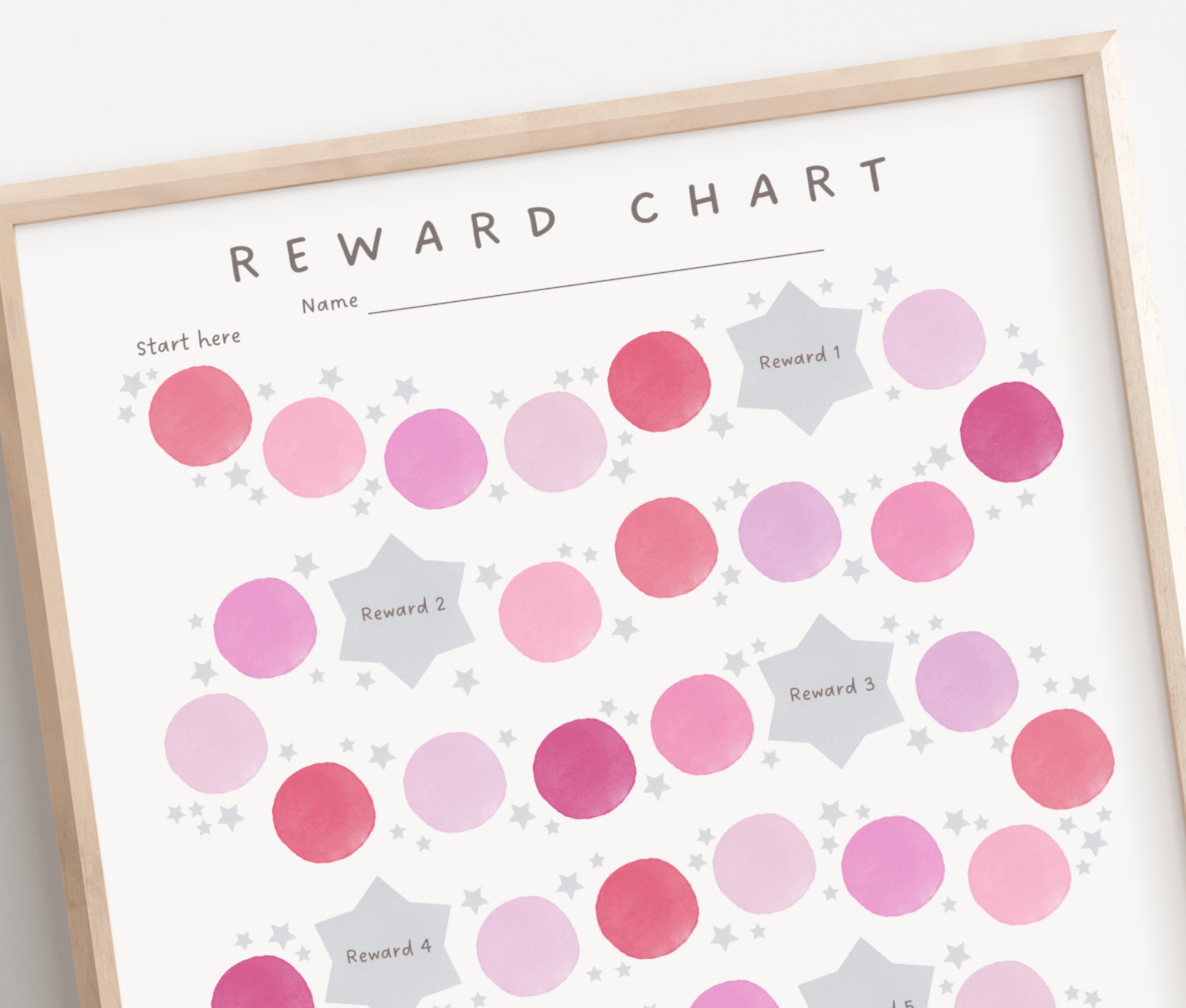 Reward Chart for Toddlers and Kids, Printable Pink Sticker or Star ...