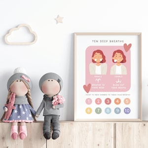 Kids Calm Breathing Poster, Calming Strategy, Counseling Decor, Calm Down Corner Kit, DIGITAL DOWNLOAD