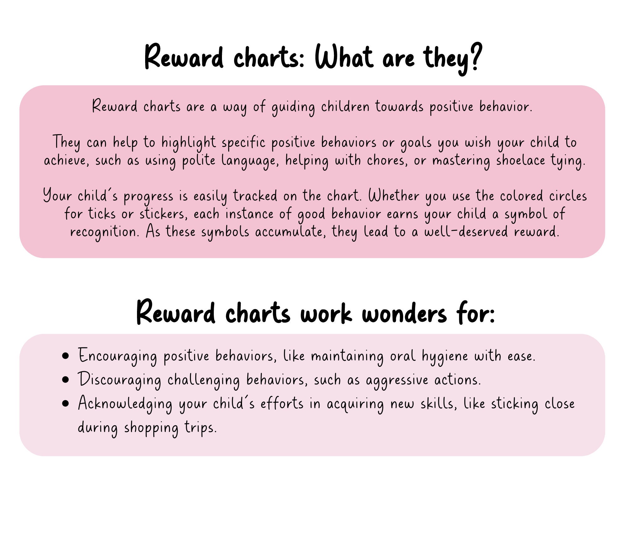 Reward Chart for Toddlers and Kids, Printable Pink Sticker or Star ...