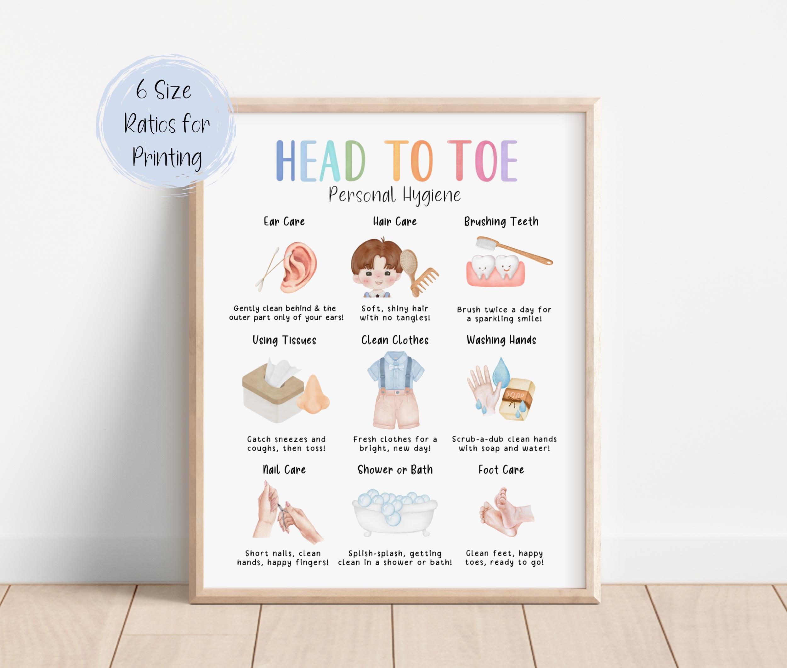 Personal Hygiene Poster for Toddlers and Kids, Kids Daily Schedule ...