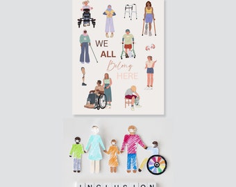 We All Belong Here Poster, Inclusion Posters School Counselor, Social ...