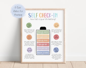 Zones of Regulation Battery Feelings Poster, Therapy Office Decor, Emotional Regulation, Mental Health, Calm Down Corner, Instant Download