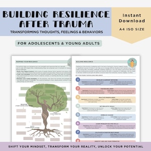 Resilience Building for teens and young adults, Counselor tools and exercises, Therapist Resources, Social worker
