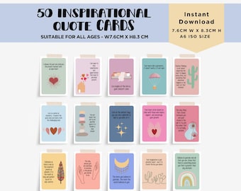 Affirmation Cards with Inspirational Quotes, mindfulness cards, inspirational messages, positive cards, motivational cards, copings skills