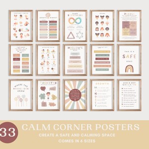 Calming Corner Posters Set of 33, Educational Posters, Kids Calm Corner ...