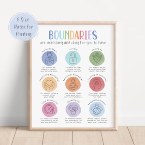 Boundary Setting Print, Therapy Office Decor Print, Mental Health Poster