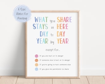 Therapy Office Confidentiality Poster, Calming Techniques, Mental Health Poster, Calm Down Corner, Digital Download