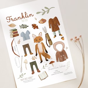 Franklin the Fox Paper Doll Download digitale stampabile Kid Craft