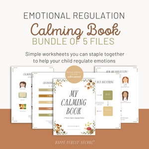 Calming Book Calm Down Corner Book Kids Emotional Health Regulation Classroom Printable DIY Kit Feelings Chart Print