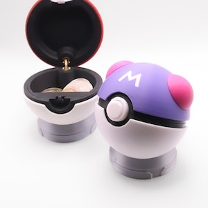 Master Ball Pokeball - Caja de almacenamiento- Caja de monedas - Pokemon Replica Prop- caja de joyería - Regalo para los fans de Pokémon
