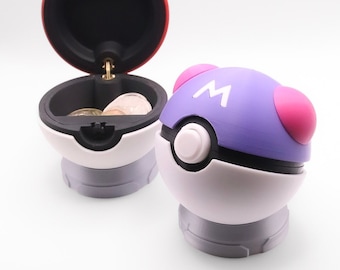 Master Ball Pokeball: 3D Printed PLA Coin & Jewelry Box