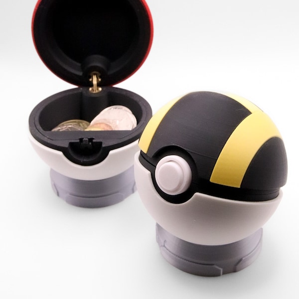 Ultra Ball Pokeball - Boîte de rangement - Porte-monnaie - Réplique d'accessoires Pokémon - Boîte à bijoux - Cadeau pour les fans de Pokémon