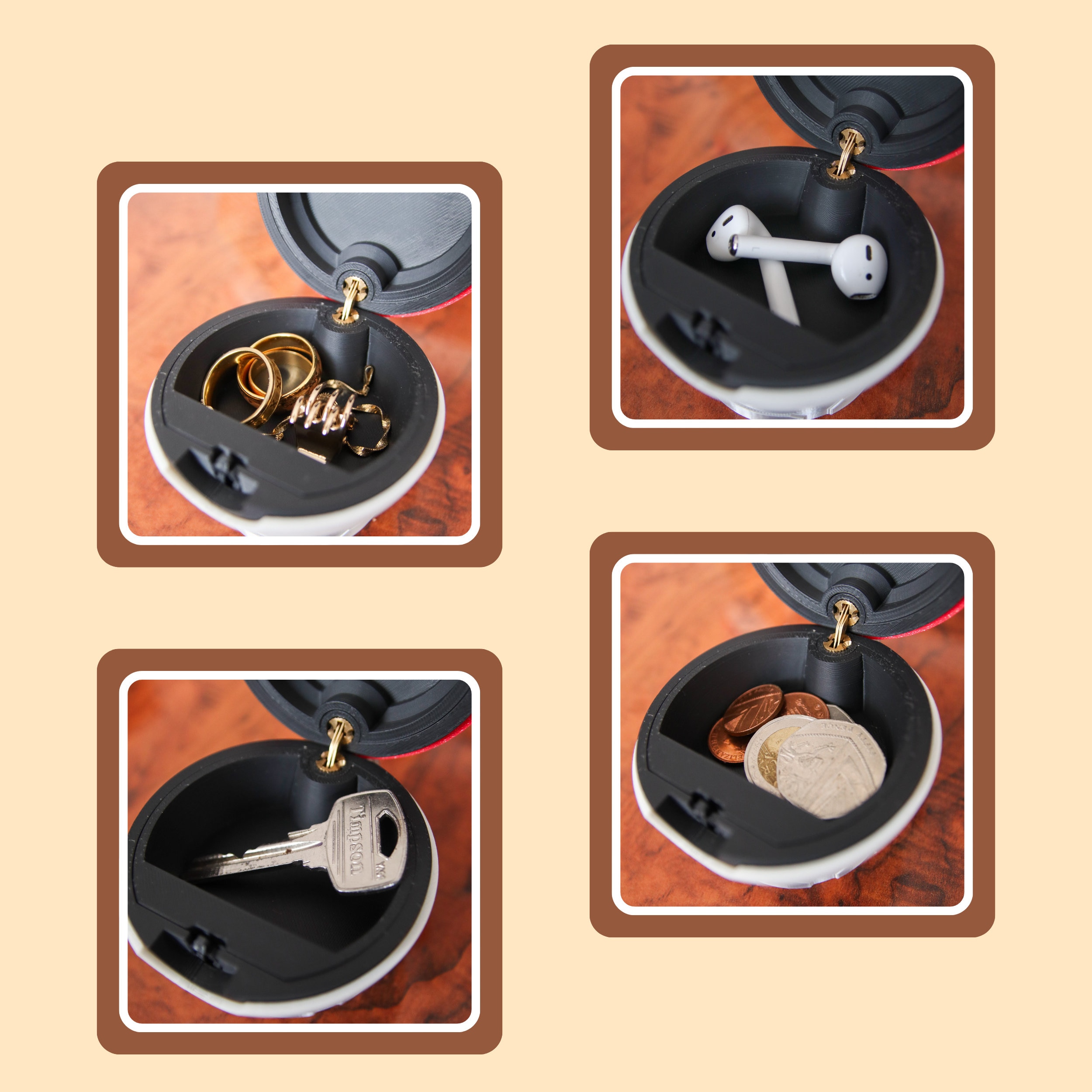 モンスターボール収納ボックス – 3Dプリントポケモンレプリカ、コイン